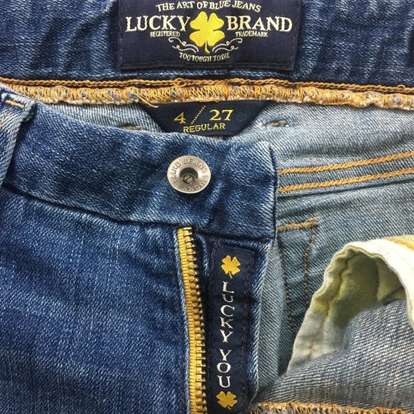 Lucky Brand Womens 4/27 The Sweet Jean Boot Embroidered Cotton Blend Medium Wash - Picture 8 of 12